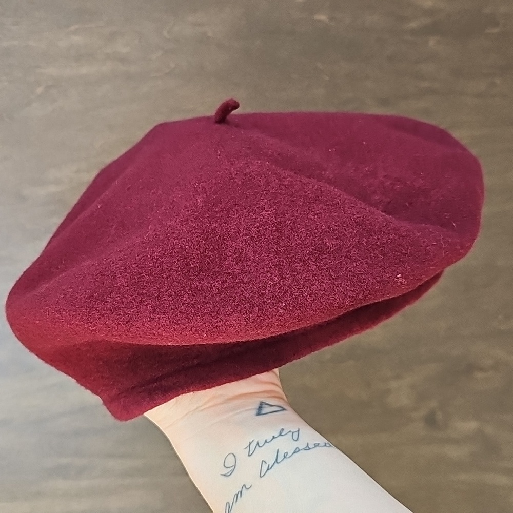 Parkhurst Burgundy Wool Classic French Style Beret Hat